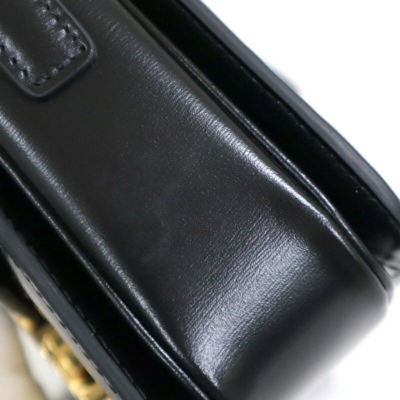 [CELINE] Celine Teen Triomphe Bag Shiny Calfskin Black x Gold Hardware