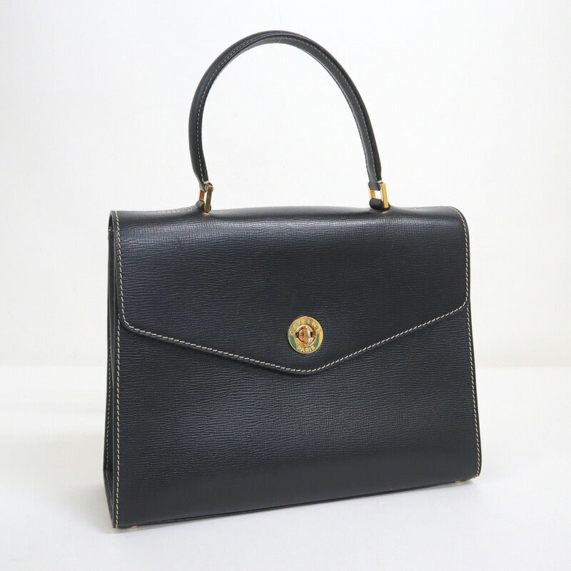 [CELINE] Celine Flap Handbag Leather Black x Gold Hardware 189243DRU.03UN