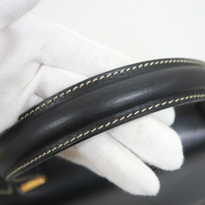 [CELINE] Celine Flap Handbag Leather Black x Gold Hardware 189243DRU.03UN