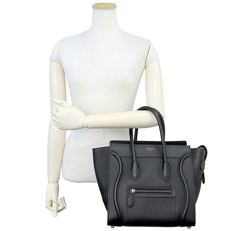 [Unused Display Item] CELINE Luggage Micro Shopper Handbag Drumped Calf Leather