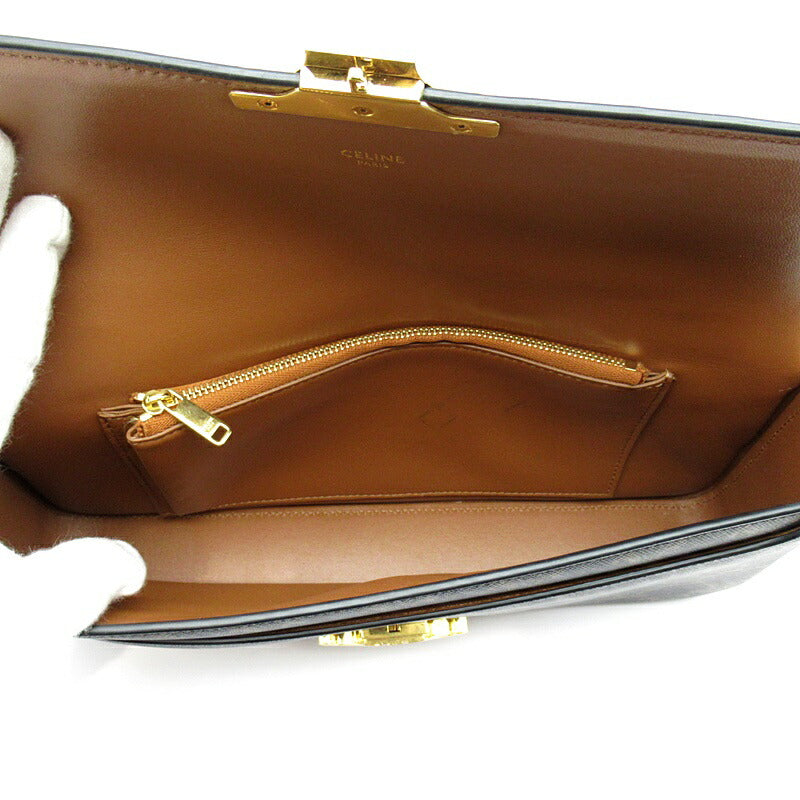 Celine Triomphe Chain Shoulder Bag 197412DQW.04LU Leather Women's Other Bag Tan