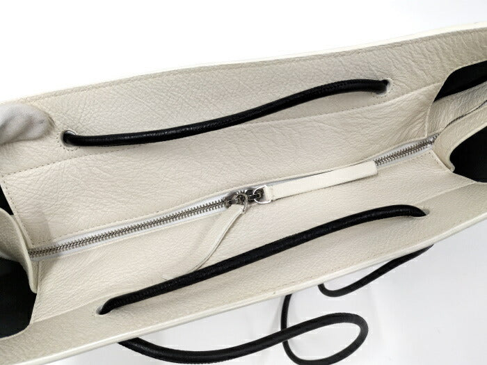 BALENCIAGA Shopping Tote Bag Leather Ivory 528654 [Used]