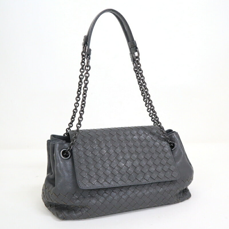 [BOTTEGA VENETA] Bottega Veneta Double Chain Shoulder Intrecciato Gray 405696