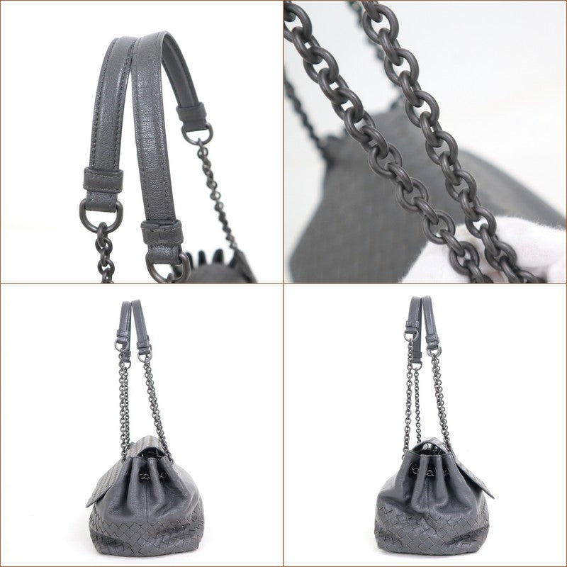 [BOTTEGA VENETA] Bottega Veneta Double Chain Shoulder Intrecciato Gray 405696