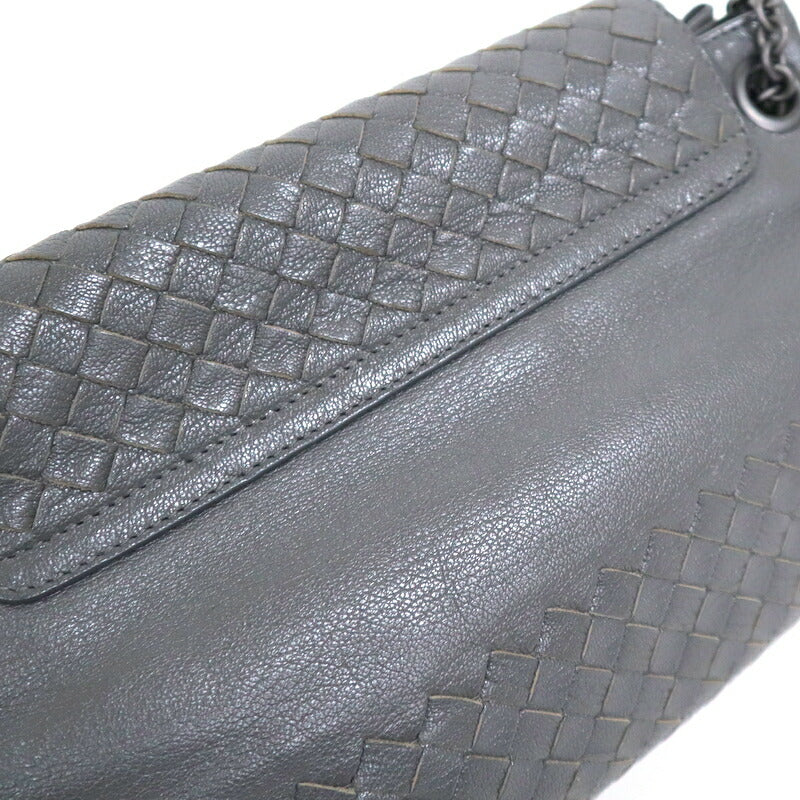 [BOTTEGA VENETA] Bottega Veneta Double Chain Shoulder Intrecciato Gray 405696