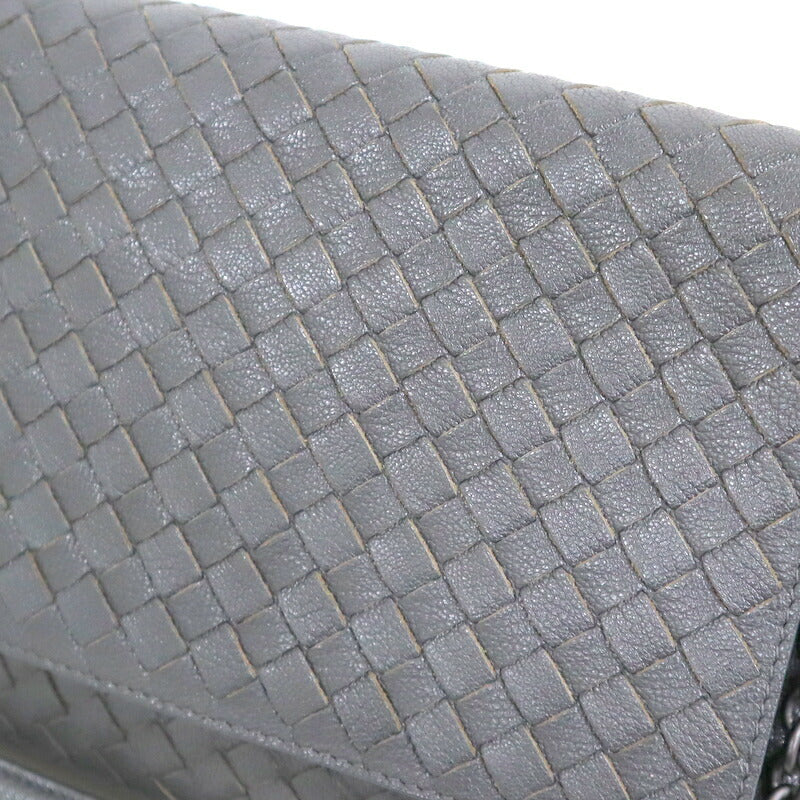 [BOTTEGA VENETA] Bottega Veneta Double Chain Shoulder Intrecciato Gray 405696