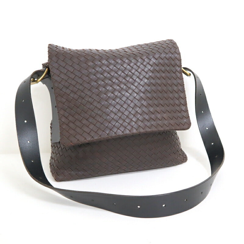 [BOTTEGAVENETA] Bottega Veneta Messenger Shoulder Brown x Intrecciato Leather