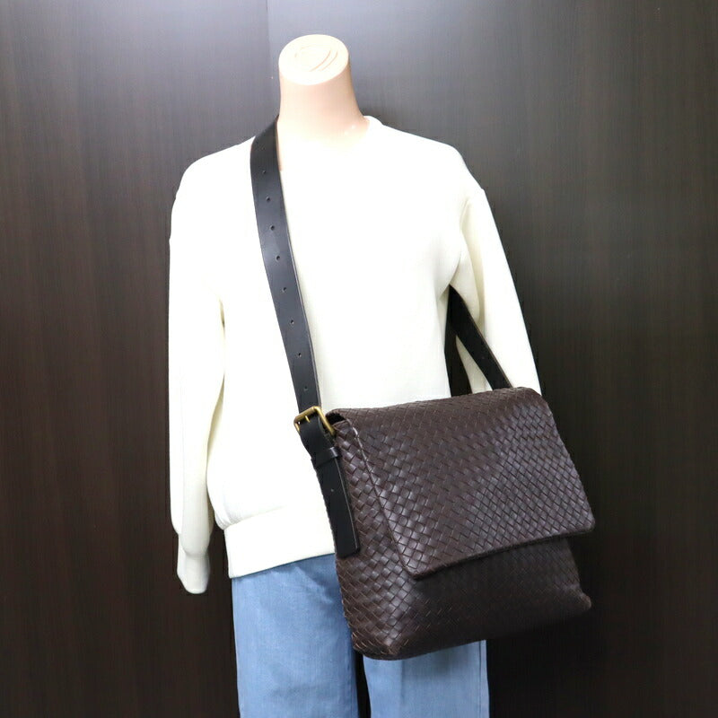 [BOTTEGAVENETA] Bottega Veneta Messenger Shoulder Brown x Intrecciato Leather