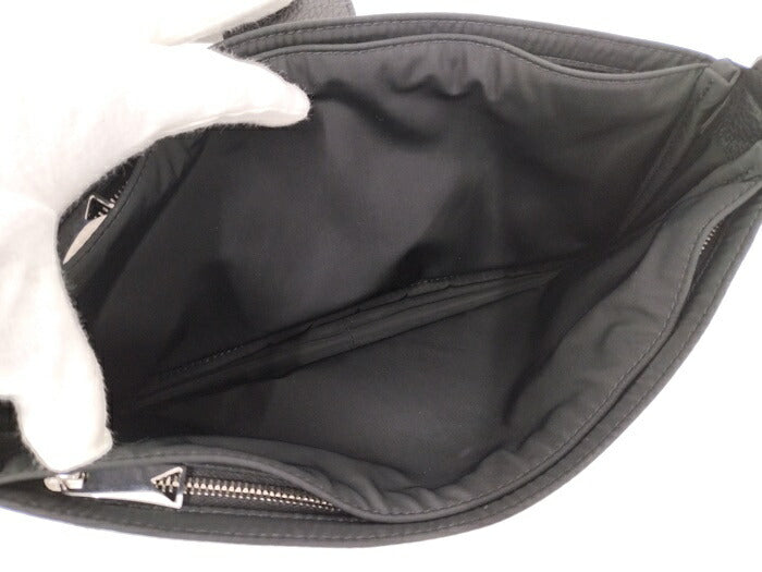 [Used] BOTTEGA VENETA flap buckle bag handbag nylon black 691409
