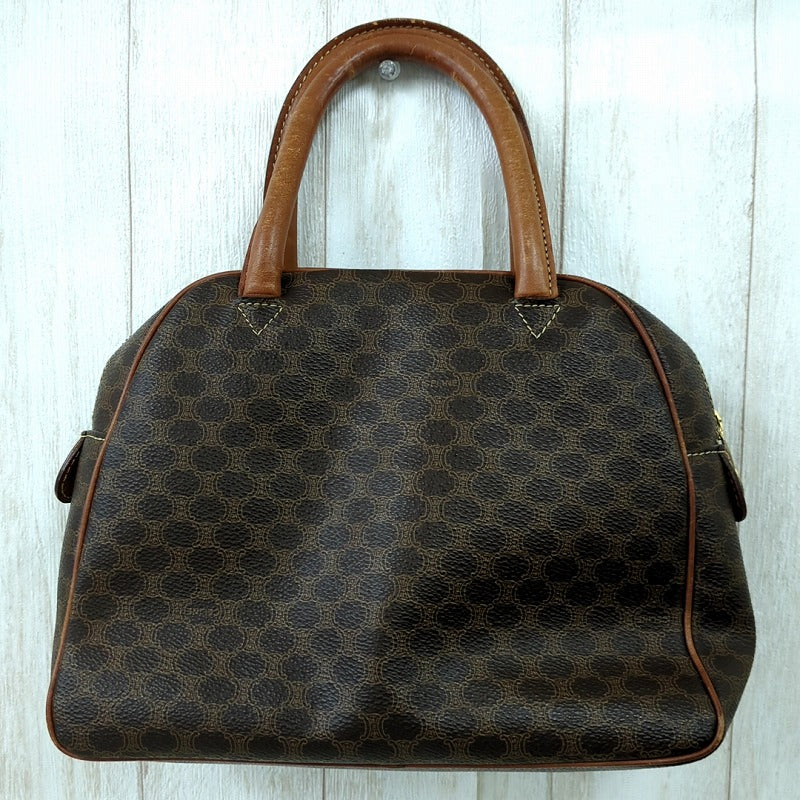 CELINE Macadam pattern handbag PVC brown Italian made women's [used] C rank