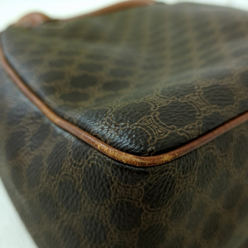 CELINE Macadam pattern handbag PVC brown Italian made women's [used] C rank
