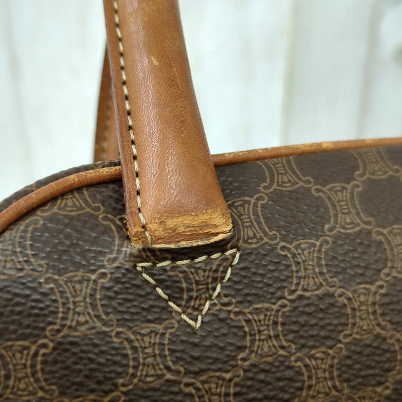 CELINE Macadam pattern handbag PVC brown Italian made women's [used] C rank