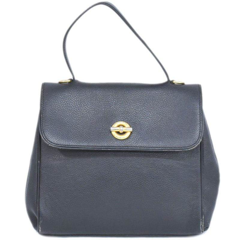 Genuine CELINE Leather Handbag Black Bag Used
