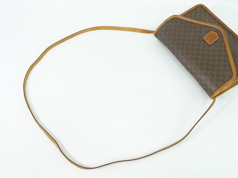 Authentic CELINE Macadam Shoulder Bag Pochette PVC Brown Macadam Bag Used