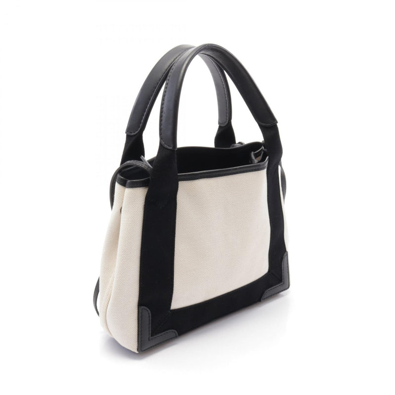 Balenciaga NAVY CABAS XS Navy Birch Tote Bag Bag Canvas Leather Women's Ivory /