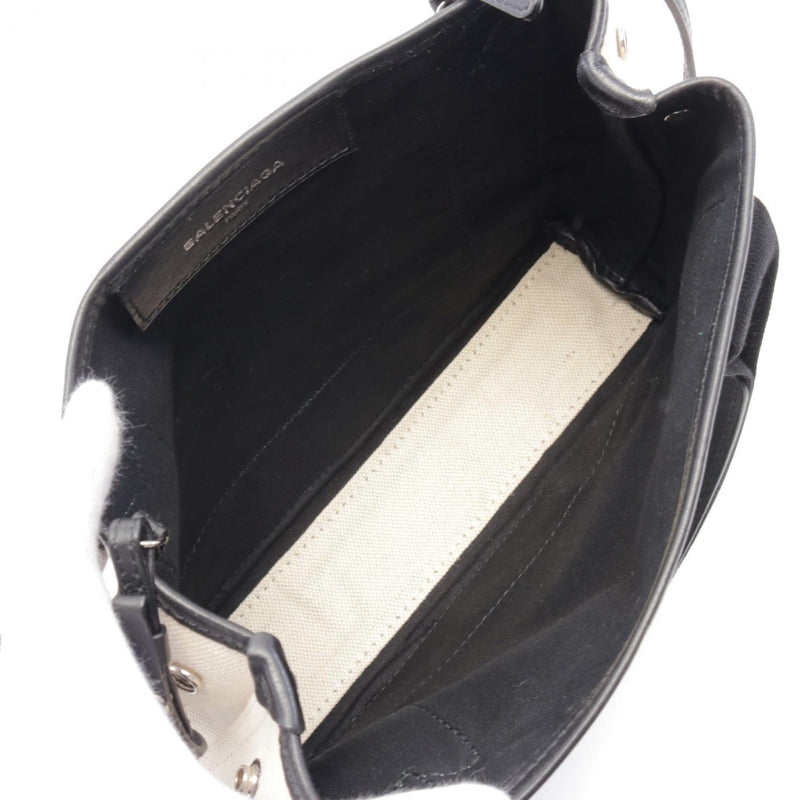 Balenciaga NAVY CABAS XS Navy Birch Tote Bag Bag Canvas Leather Ivory / Black