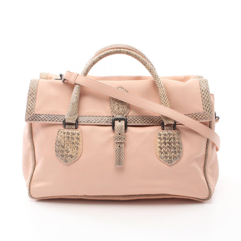 BOTTEGA VENETA Handbag Bag Leather Exotic Leather Women's Pink [Used]