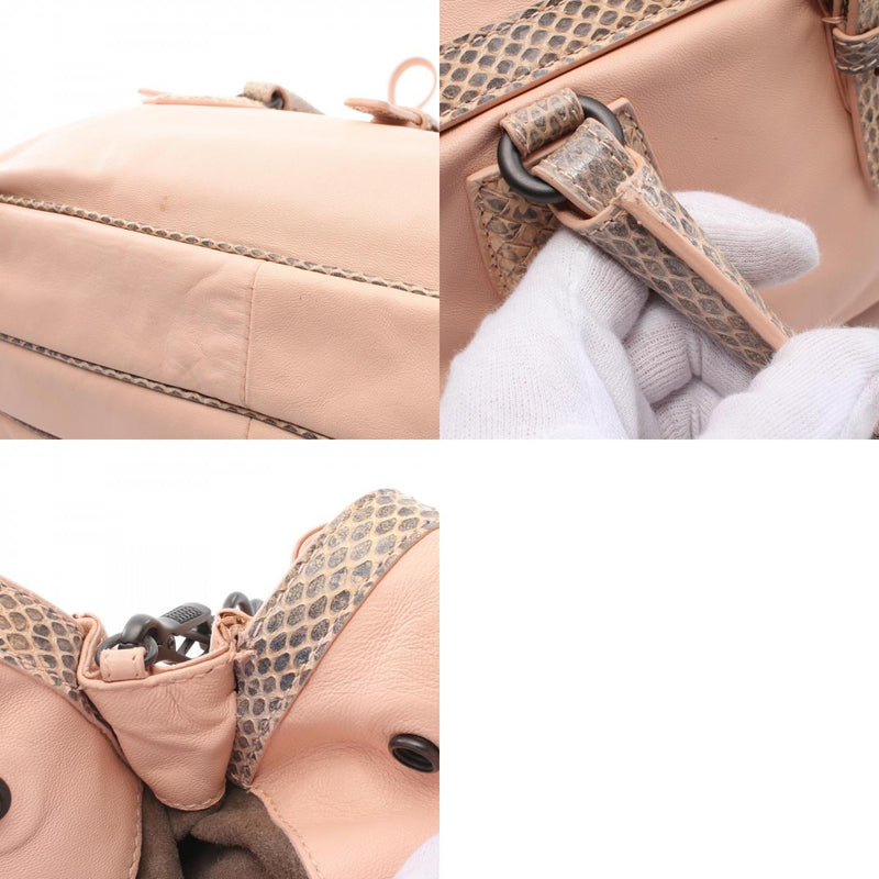 BOTTEGA VENETA Handbag Bag Leather Exotic Leather Women's Pink [Used]