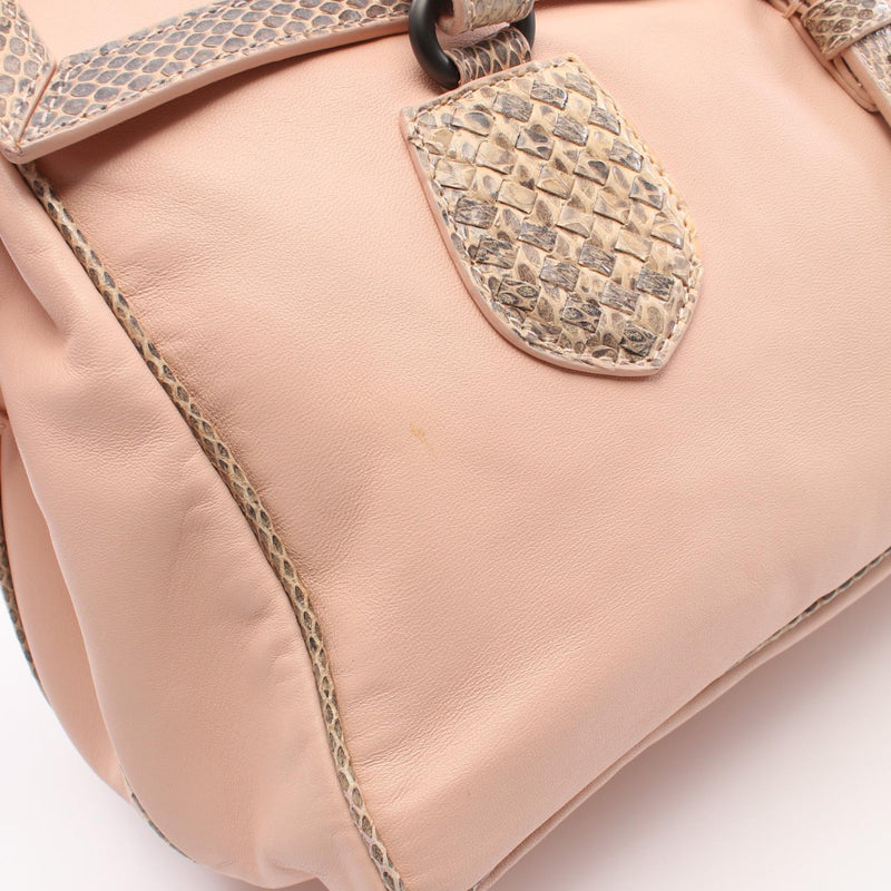 BOTTEGA VENETA Handbag Bag Leather Exotic Leather Women's Pink [Used]