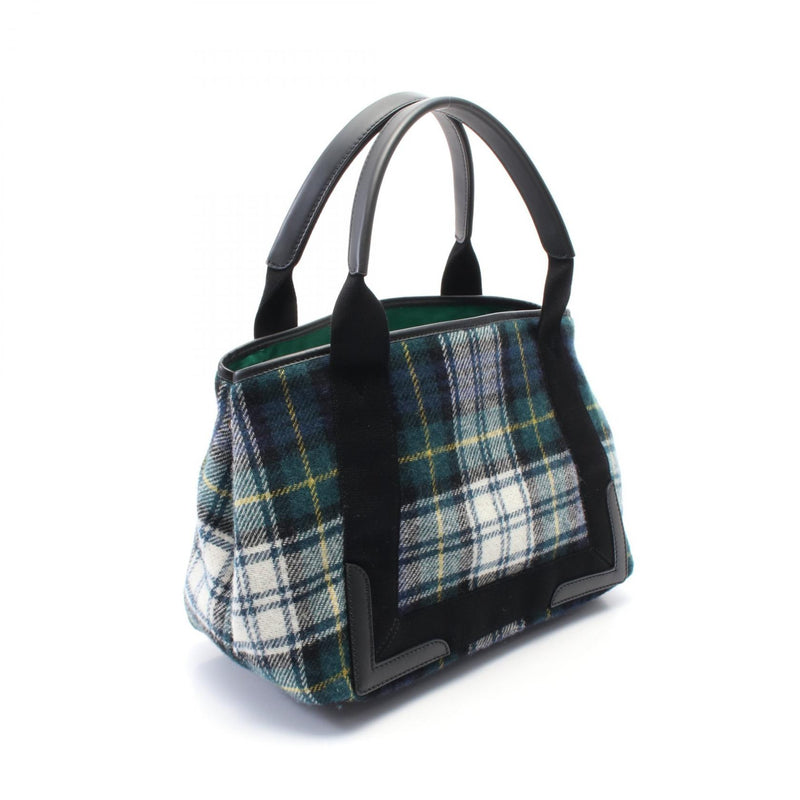 Balenciaga NAVY CABAS S Navy Birch Tote Bag Bag Wool Leather Women's Green /