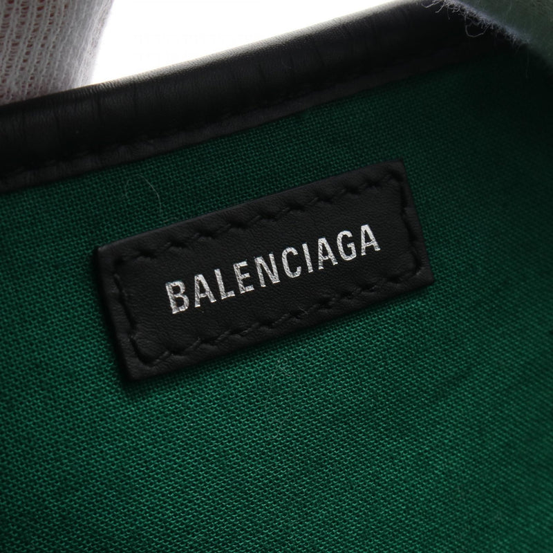 Balenciaga NAVY CABAS S Navy Birch Tote Bag Bag Wool Leather Green / Black /