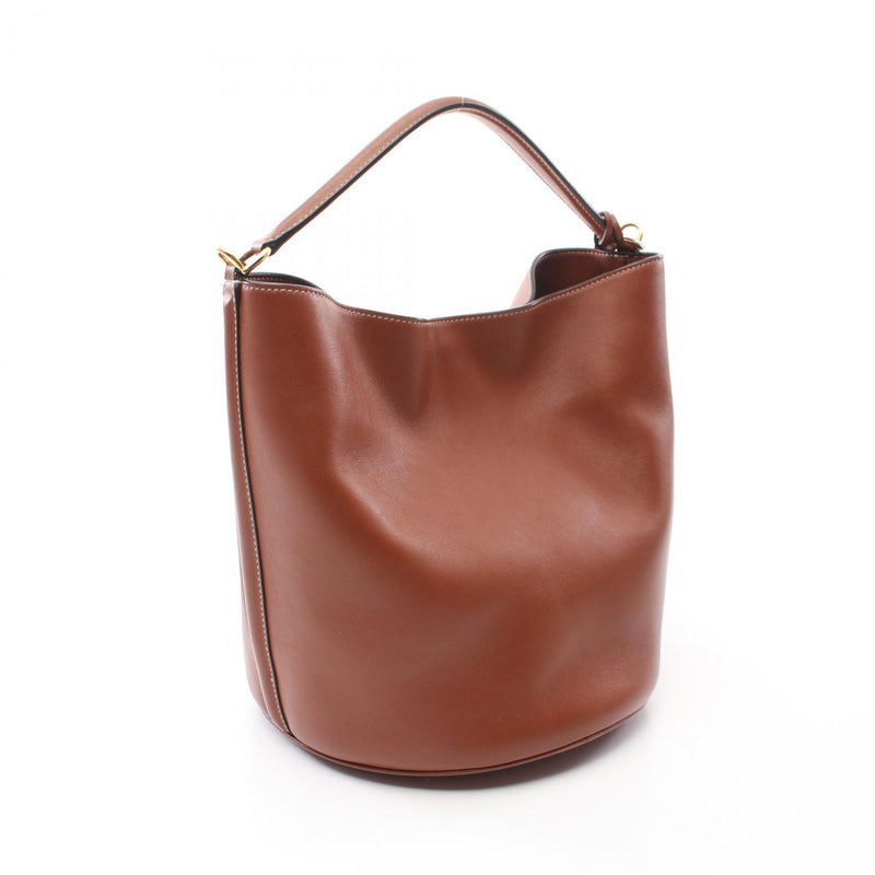CELINE Bucket 16 Saize Handbag Bag Leather Brown 195573CR [Used]