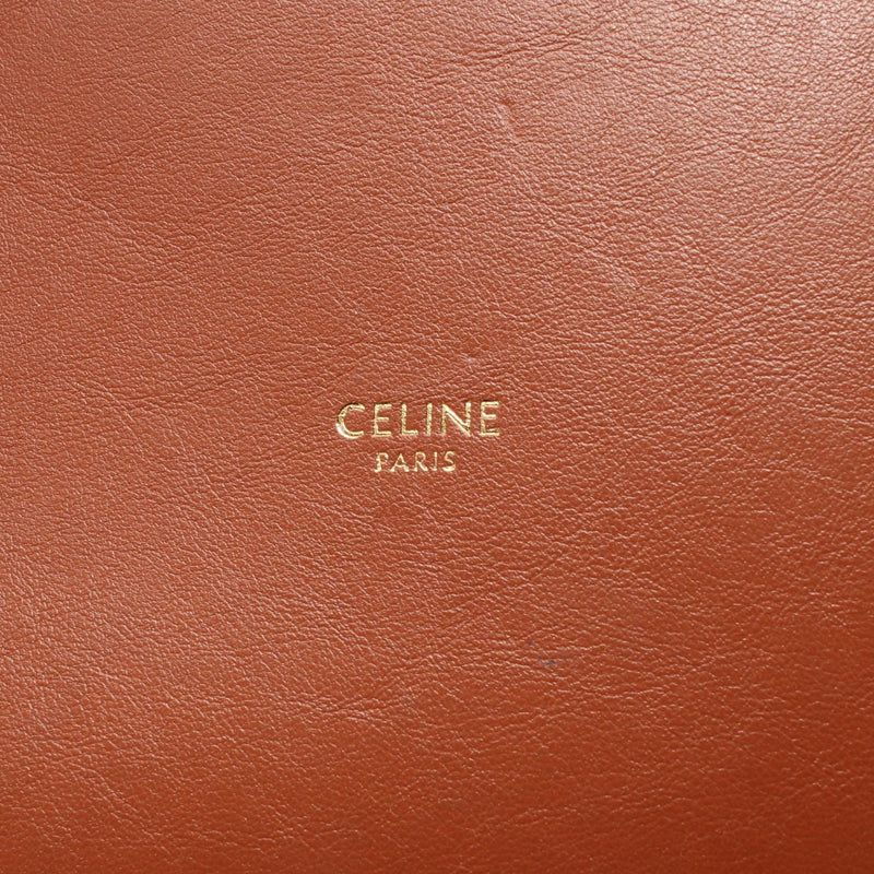 CELINE Bucket 16 Saize Handbag Bag Leather Brown 195573CR [Used]
