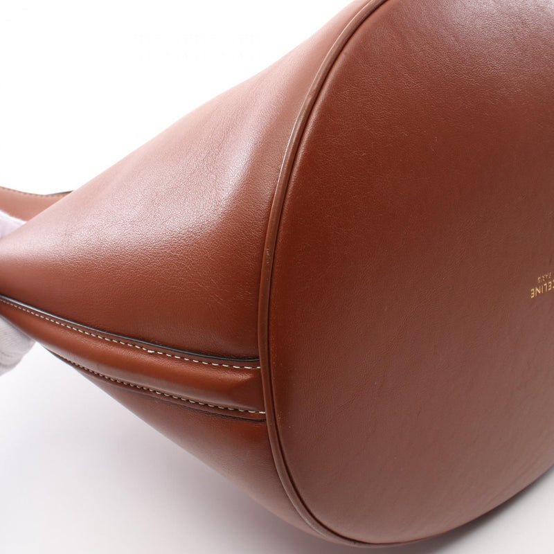 CELINE Bucket 16 Saize Handbag Bag Leather Brown 195573CR [Used]