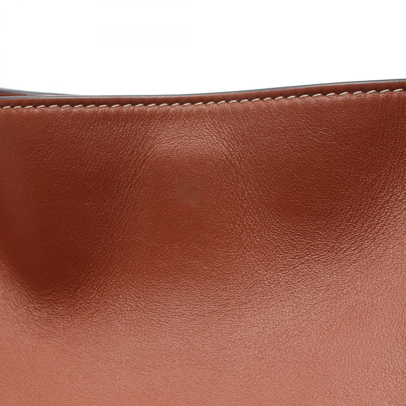 CELINE Bucket 16 Saize Handbag Bag Leather Brown 195573CR [Used]