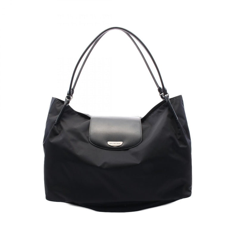 Balenciaga GENEVE Large Hobo Tote Bag Bag Nylon Leather Women's Black