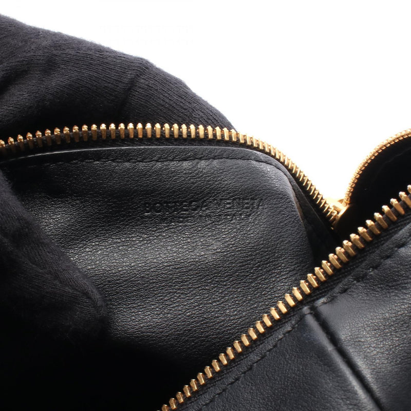 BOTTEGA VENETA Double Knot Top Handle Handbag Leather Black 629635 [Used]