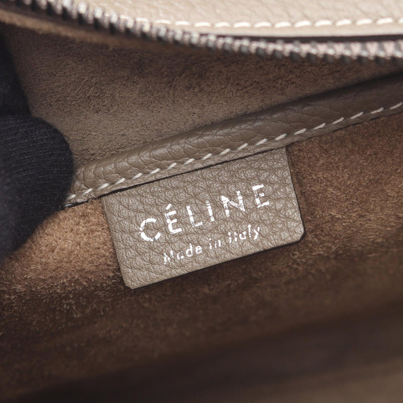 CELINE luggage nano shopper handbag bag leather brown [used]