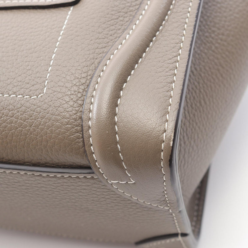 CELINE luggage nano shopper handbag bag leather brown [used]