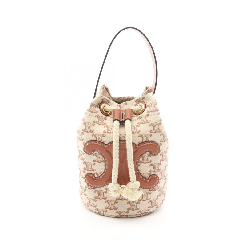 [7% OFF coupon eligible] CELINE Teen Drawstring Triomphe Handbag Bag Canvas