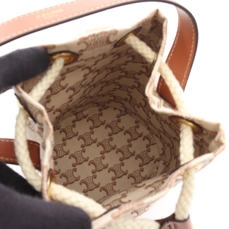 [7% OFF coupon eligible] CELINE Teen Drawstring Triomphe Handbag Bag Canvas