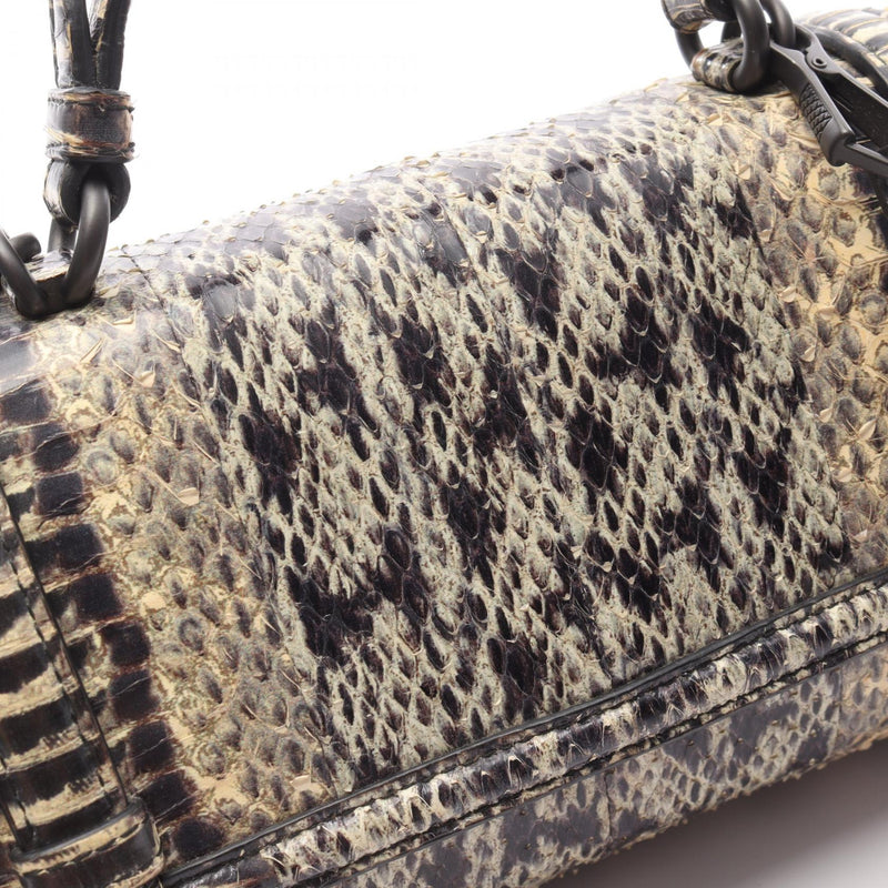 BOTTEGA VENETA Handbag Bag Exotic Leather Beige / Black [Used]