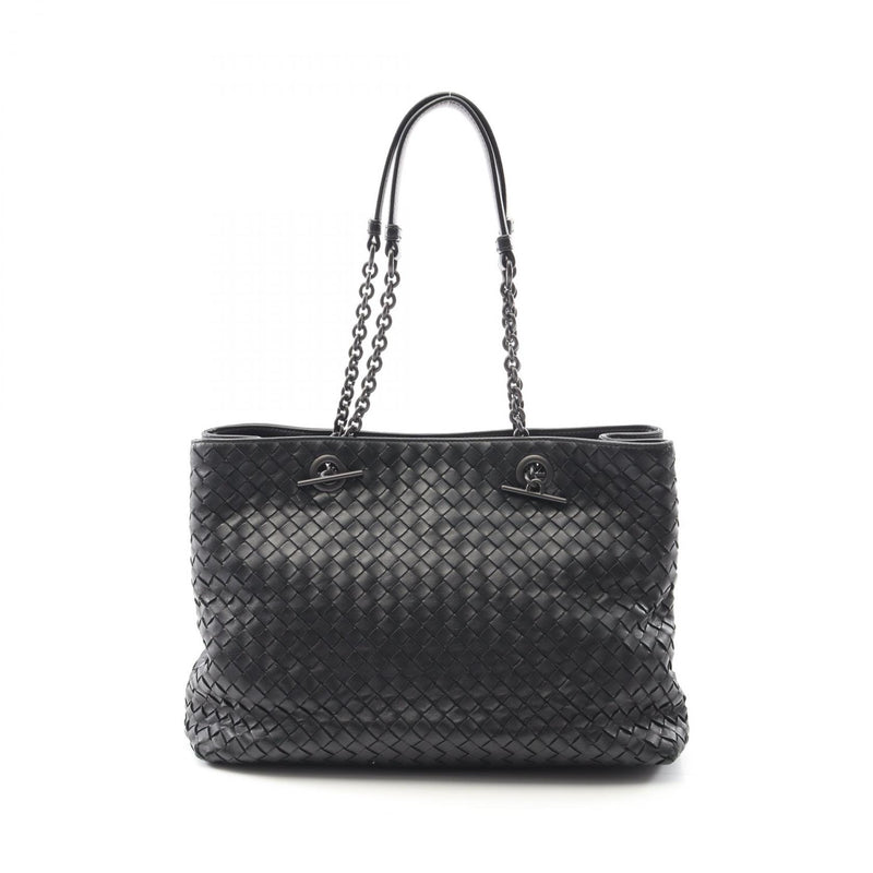 BOTTEGA VENETA Intrecciato Tote Bag Bag Leather Women's Black [Used]