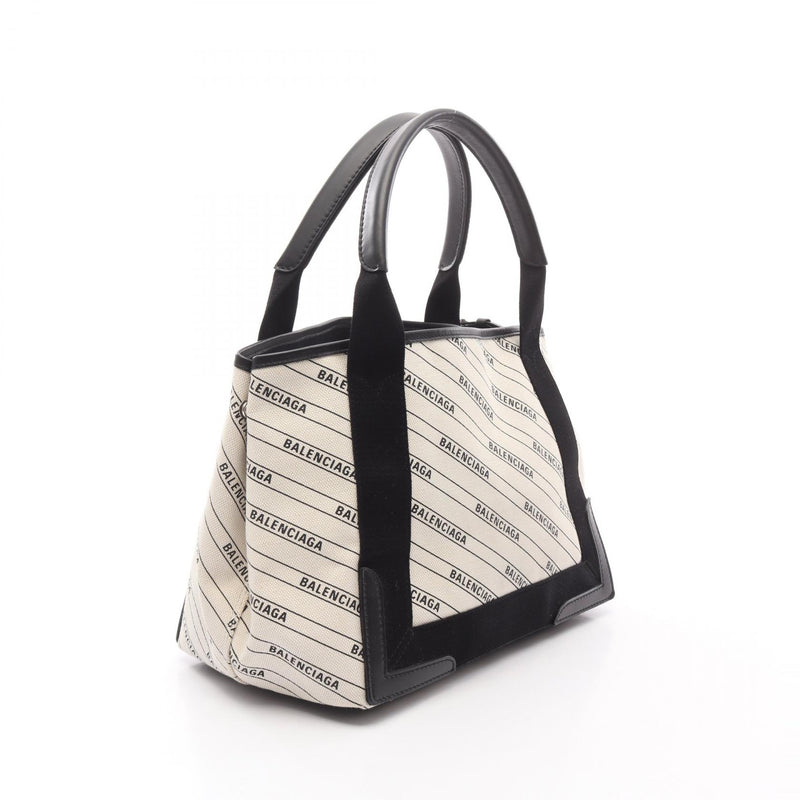 Balenciaga NAVY CABAS S Navy Birch Tote Bag Bag Canvas Women's Black / White