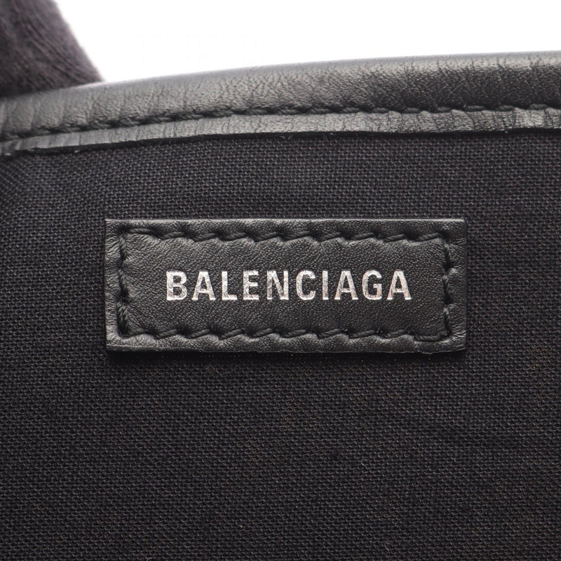 Balenciaga NAVY CABAS S Navy Birch Tote Bag Bag Canvas Women's Black / White