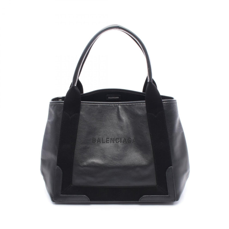 Balenciaga Navy Birch S Tote Bag Leather Women's Black [Used]