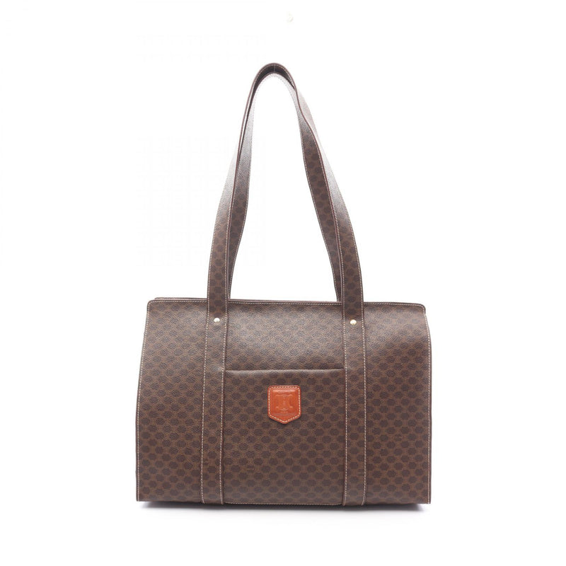 CELINE Macadam Tote Bag Bag PVC Coated Canvas Brown [Used]