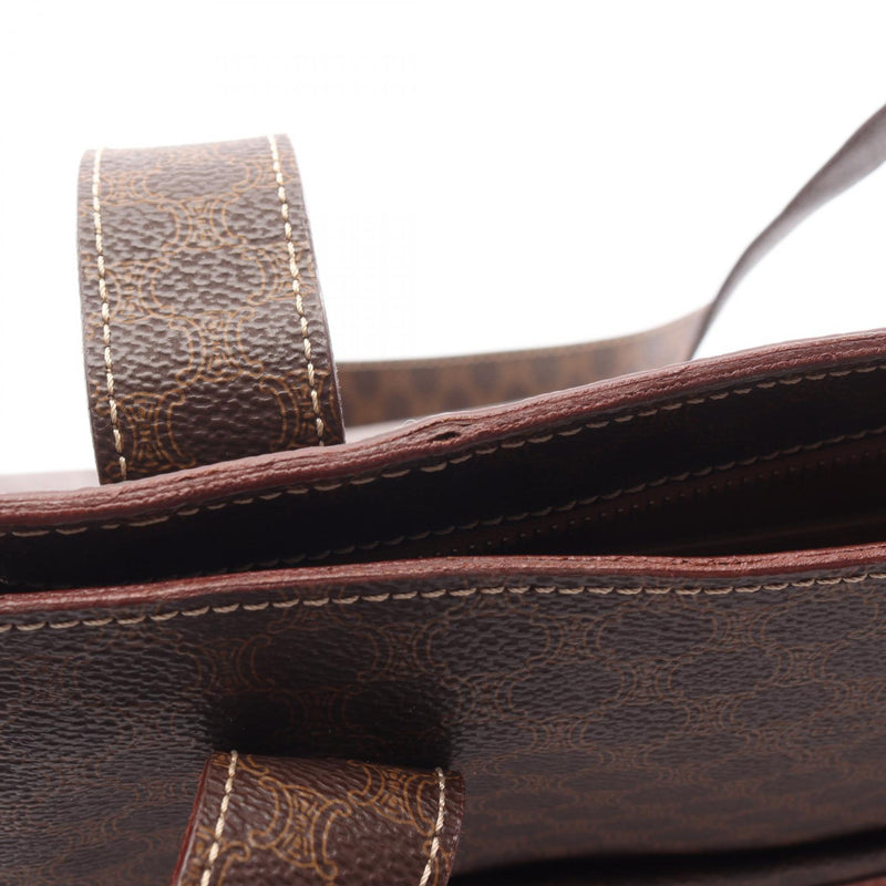 CELINE Macadam Tote Bag Bag PVC Coated Canvas Brown [Used]