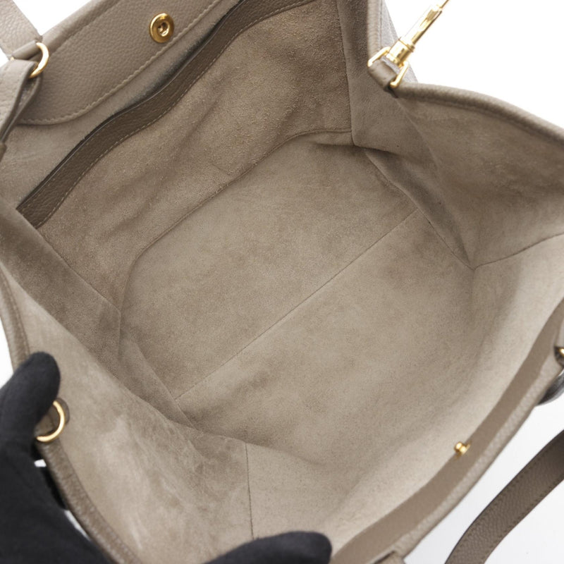 CELINE Small folded cob tote bag bag leather beige 194073 [Used]