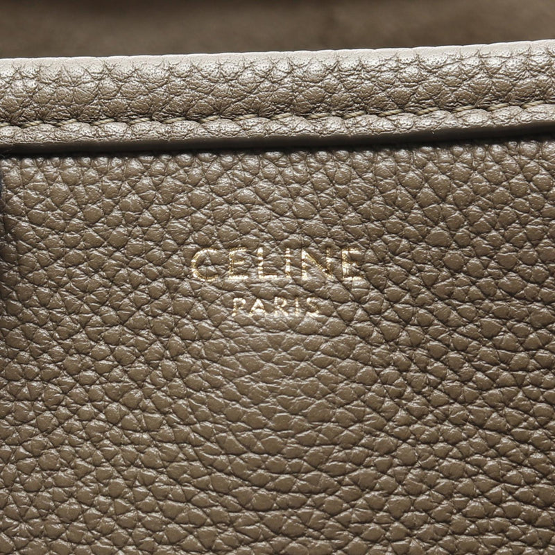 CELINE Small folded cob tote bag bag leather beige 194073 [Used]