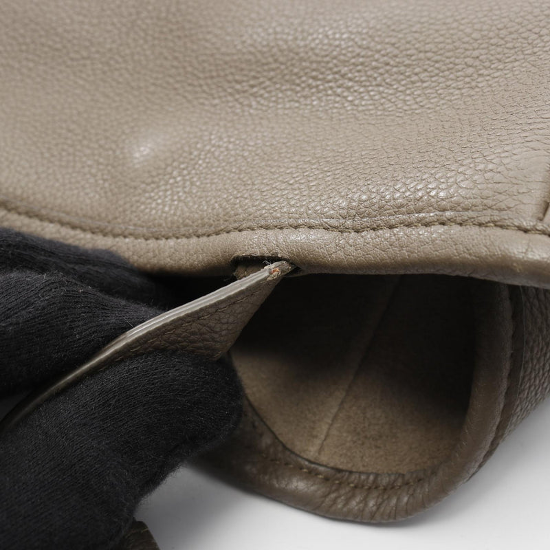 CELINE Small folded cob tote bag bag leather beige 194073 [Used]