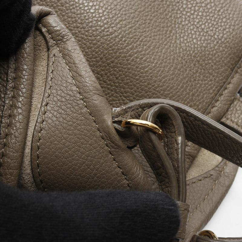 CELINE Small folded cob tote bag bag leather beige 194073 [Used]