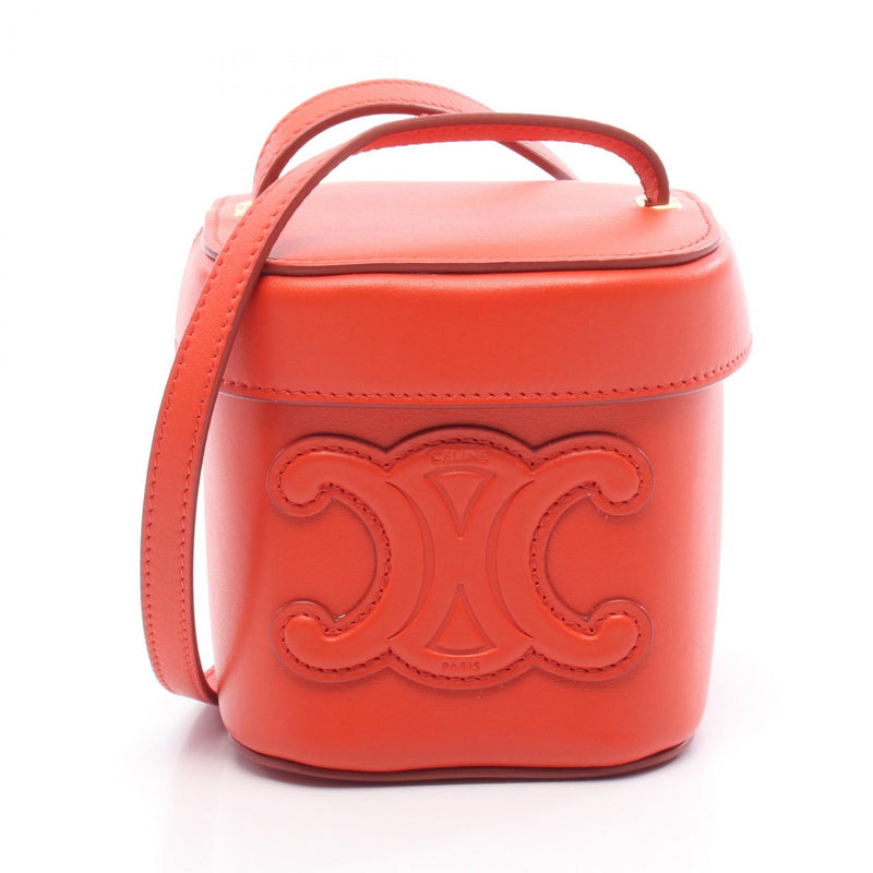 CELINE Cuil Triomphe Small Box Shoulder Bag Bag Leather Red [Used]