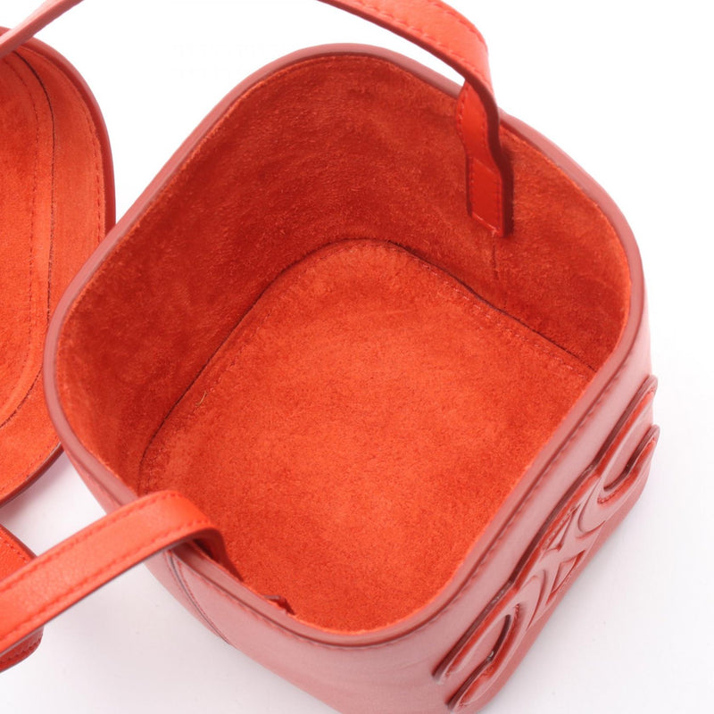 CELINE Cuil Triomphe Small Box Shoulder Bag Bag Leather Red [Used]