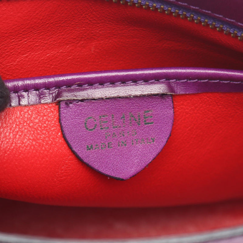 [20% OFF coupon eligible] CELINE Mini Tote Handbag Bag Leather Women's Purple