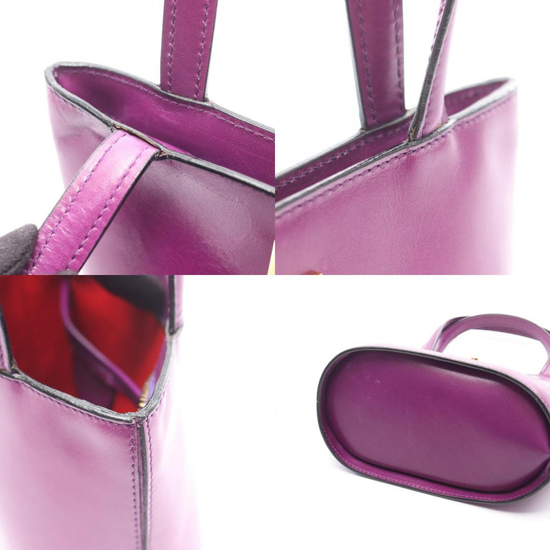 [20% OFF coupon eligible] CELINE Mini Tote Handbag Bag Leather Women's Purple